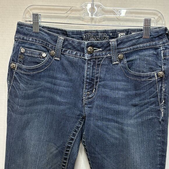 Miss Me Jeans JP5489B2 Boot Cut Distressed Size 29 Color DK131 Y2K Embroidered - Picture 2 of 12